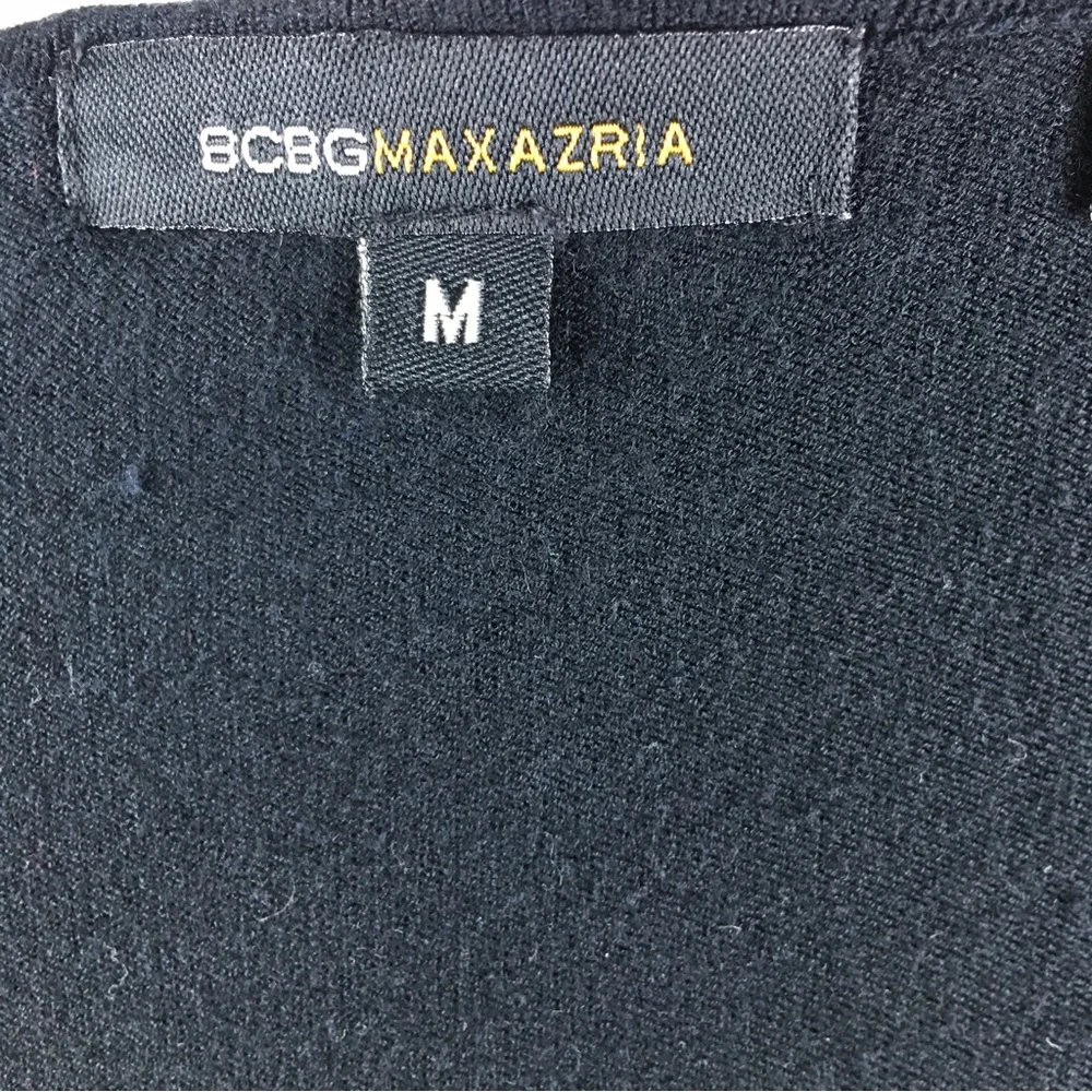 BCBGMAXAZRIA Black Cardigan & Shell Sweater Beaded Diamond Design Size M - Picture 4 of 16